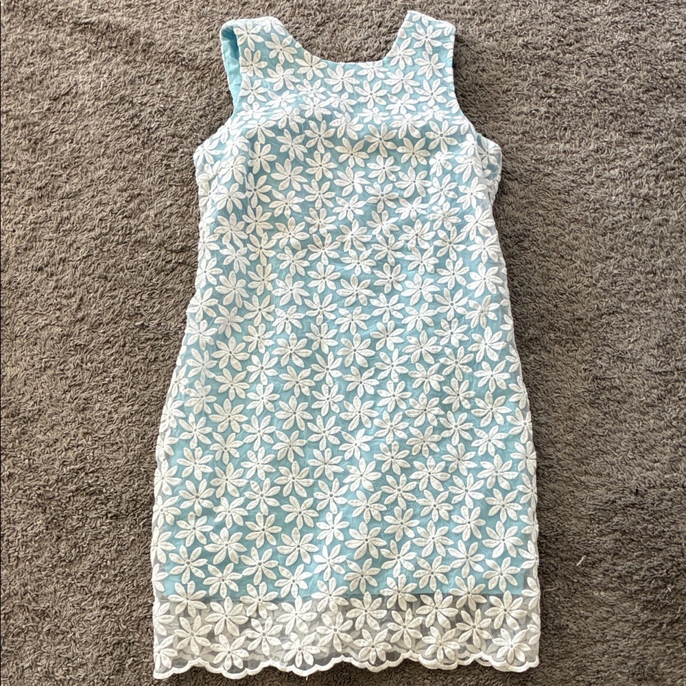 Belle by Bartley Mischka blue floral lace gown size 12